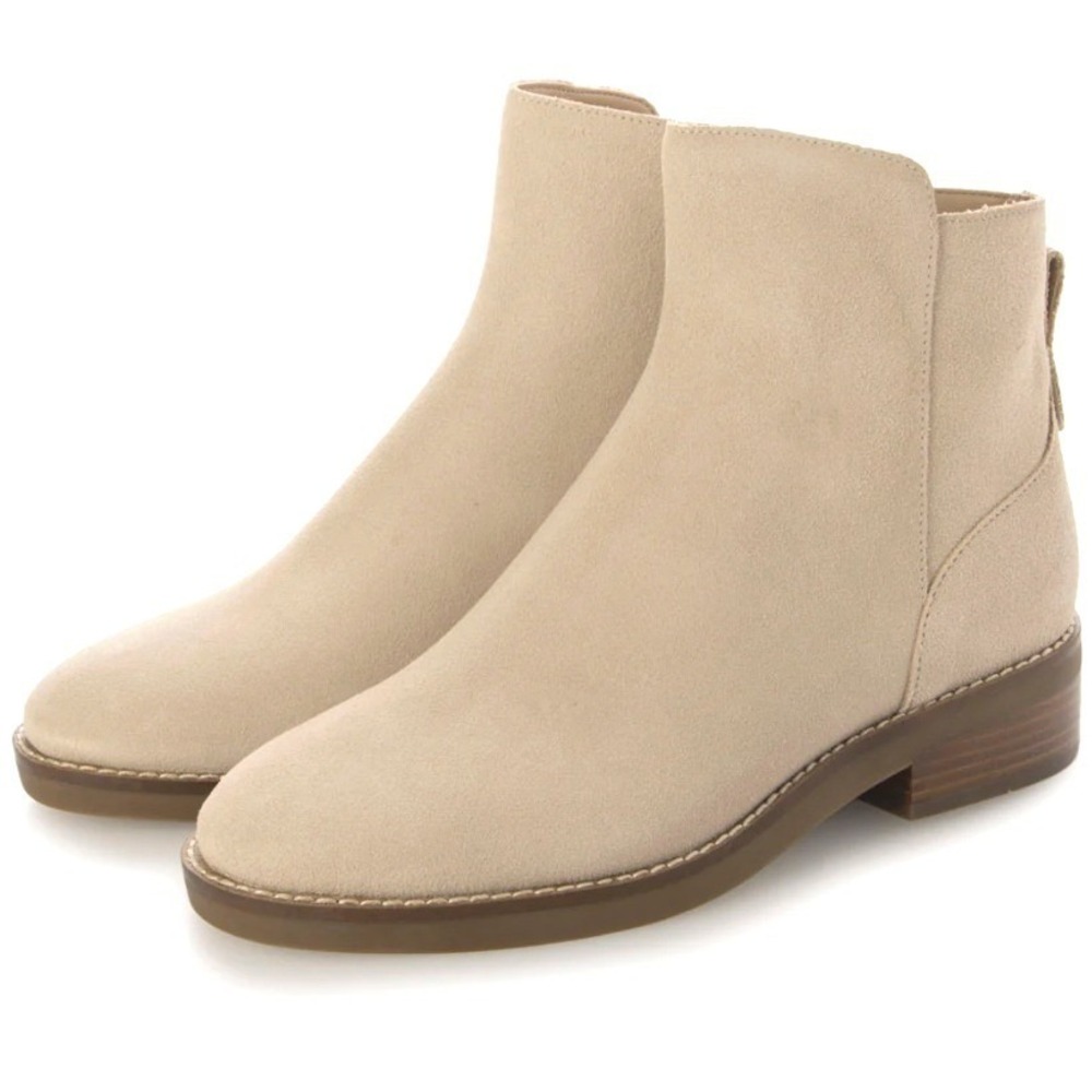 Cole Haan Grand OS‎ Size 7 Suede Ankle Booties Beige Waterproof Boots NEW $298